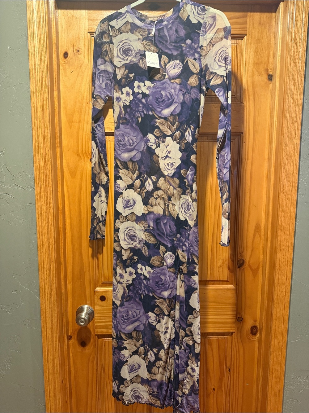 Free People Purple Floral Long Sleeve Maxi Dress